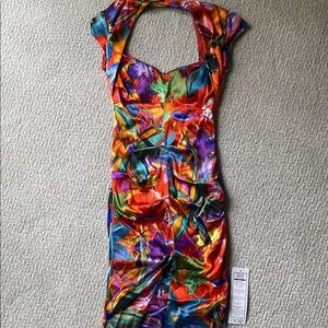 Cache Vibrant Multicolor Midi Dress